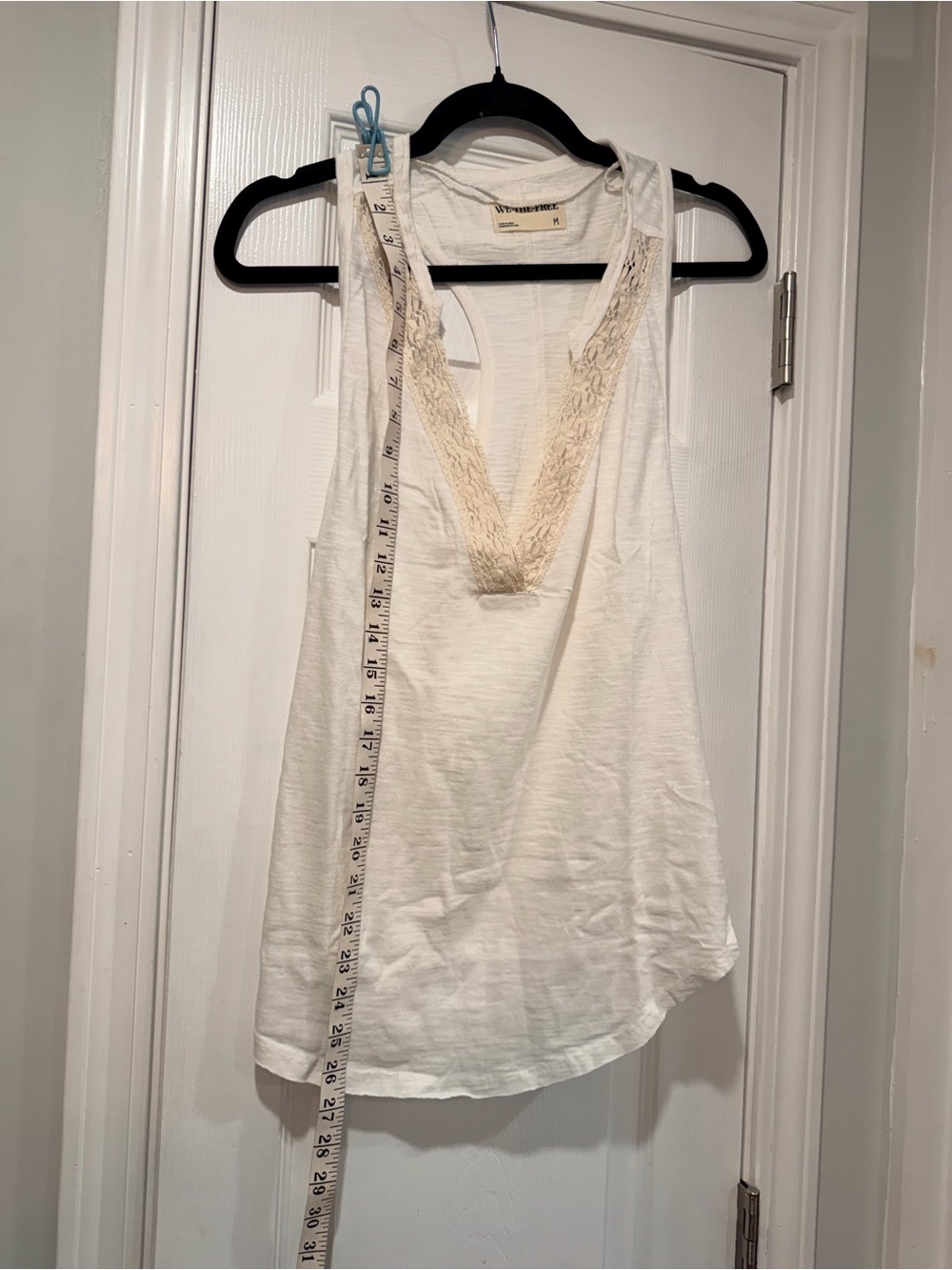 NWOT Free People We The Free Size M Cream Crochet Trim Racerback Layer Tank Top - Picture 12 of 12